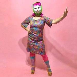 1960s Groovy Bell Sleeve Dress